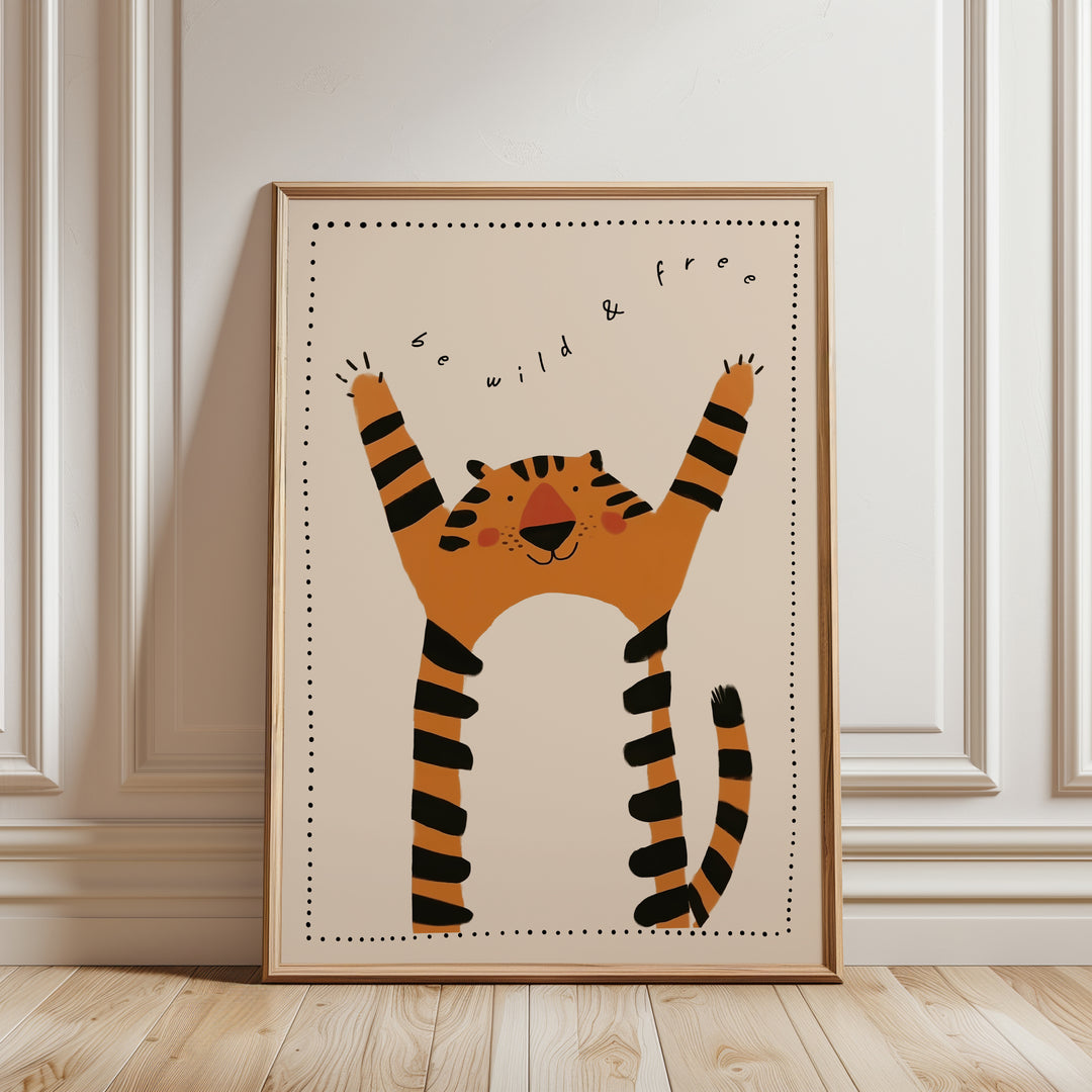 a picture of a tiger on a wall