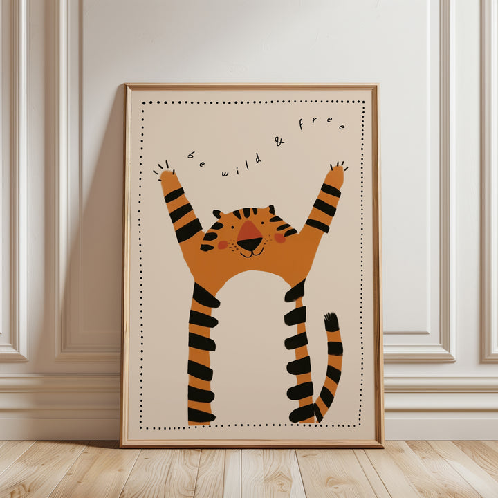 a picture of a tiger on a wall