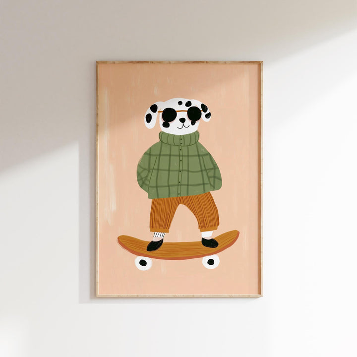 a picture of a panda riding a skateboard