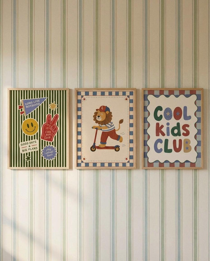 Boys Nursery Wall Art Bundle | 40 Printable Navy & Eclectic Kids Prints
