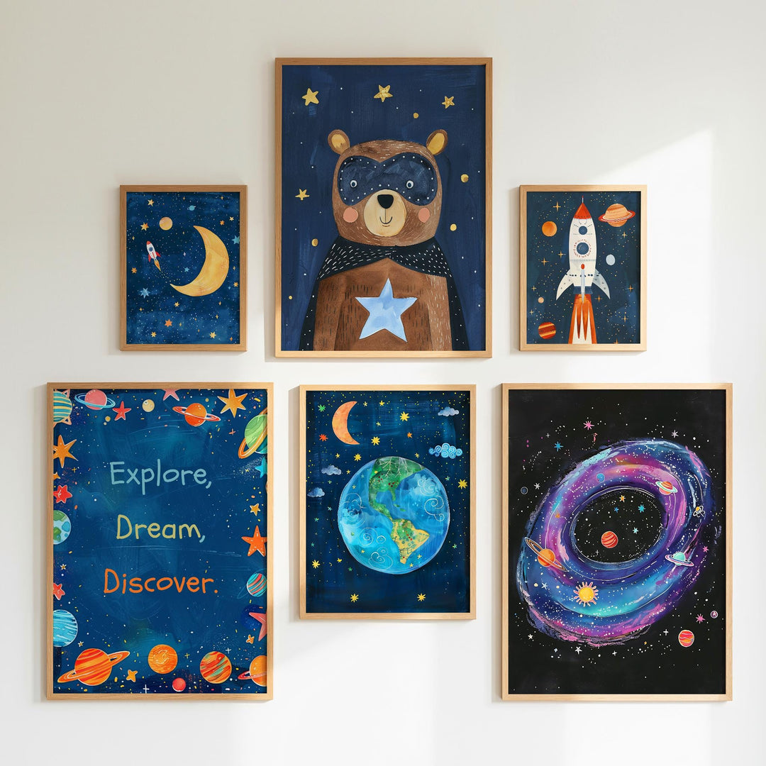Space Nursery Wall Art Bundle | 26 Printable Galaxy & Astronaut Prints