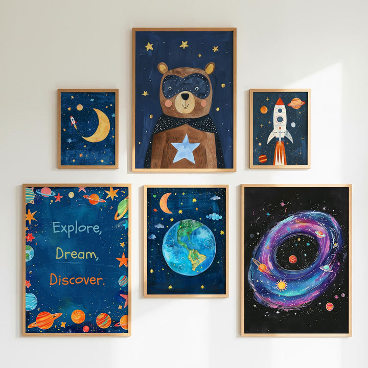 Space Nursery Wall Art Bundle | 26 Printable Galaxy & Astronaut Prints