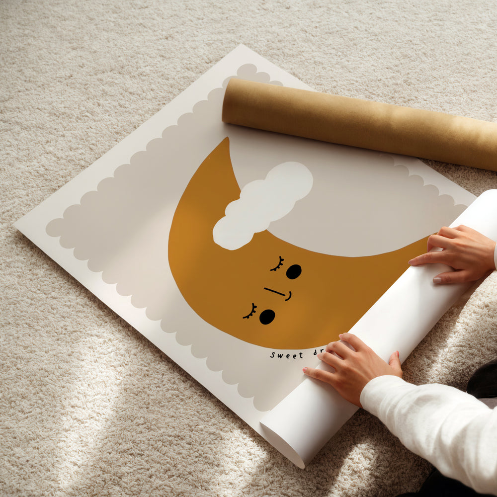 a child is rolling out a christmas card on the floor