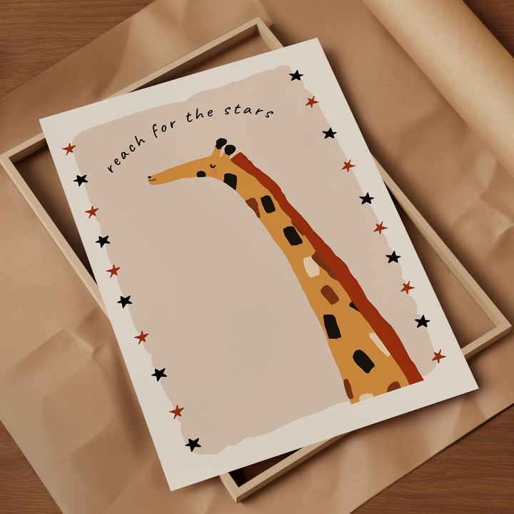 a card with a picture of a giraffe on it