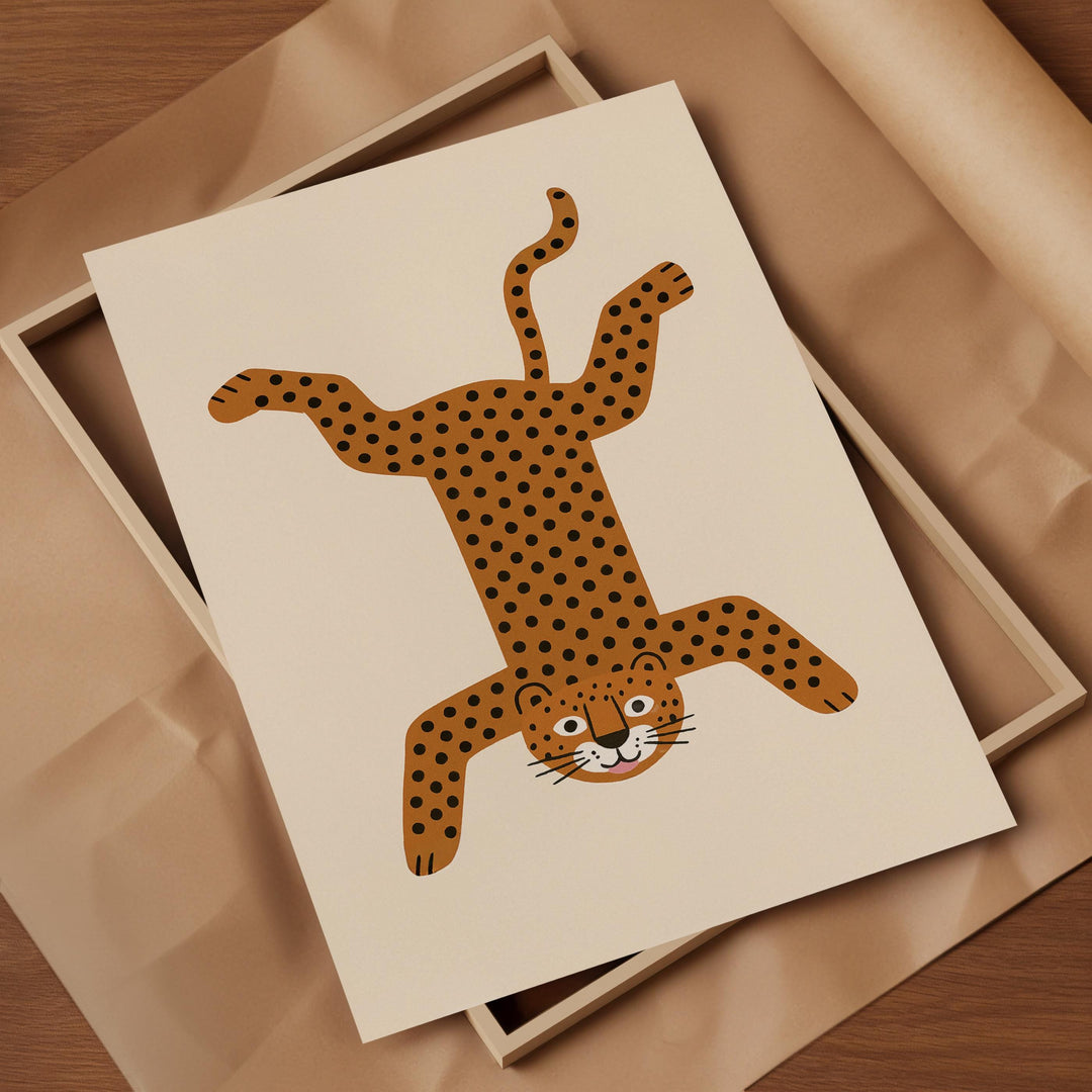 a card with a picture of a leopard on it
