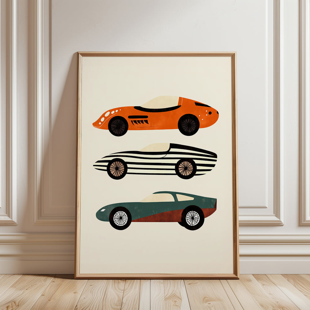 a picture of a picture of a car on a wall