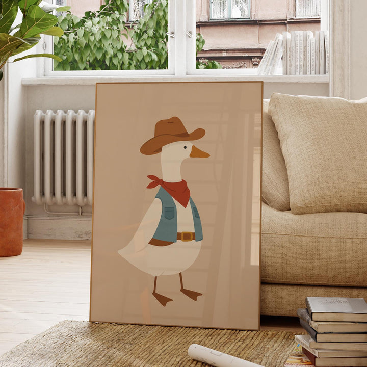 a picture of a duck wearing a cowboy hat