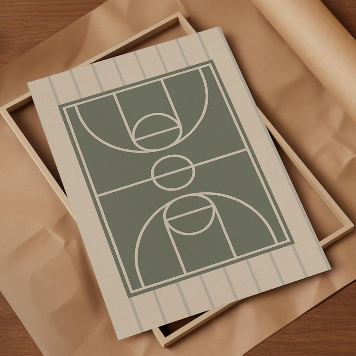 a basketball court in a cardboard box on a table