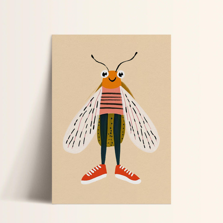 a card with a picture of a bee on it