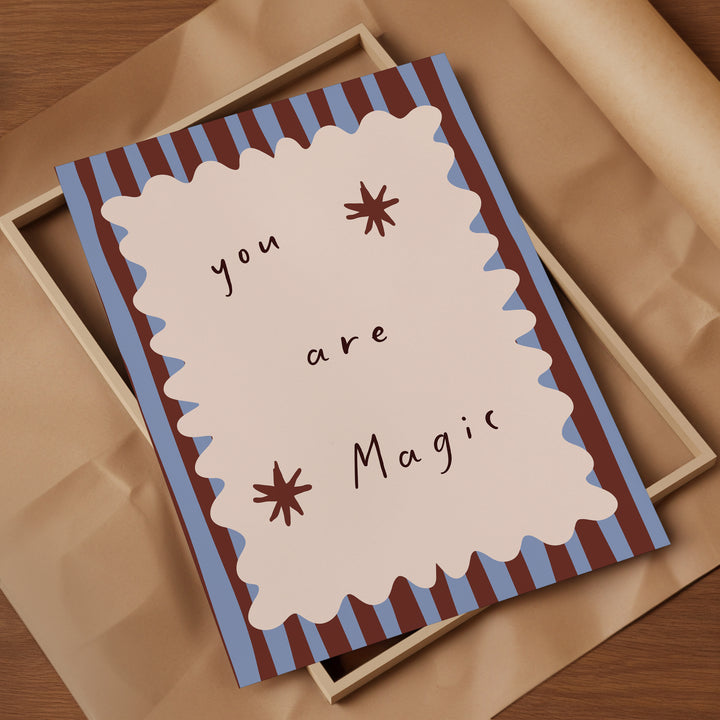 a card that says you are magic in a box