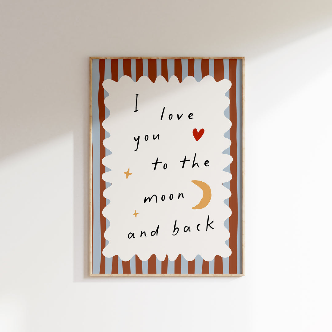 To The Moon Print Cherry