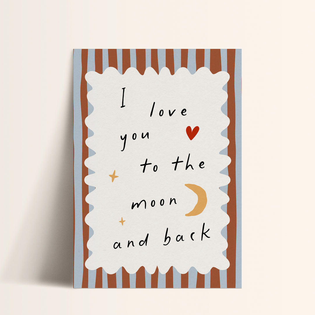 To The Moon Print Cherry