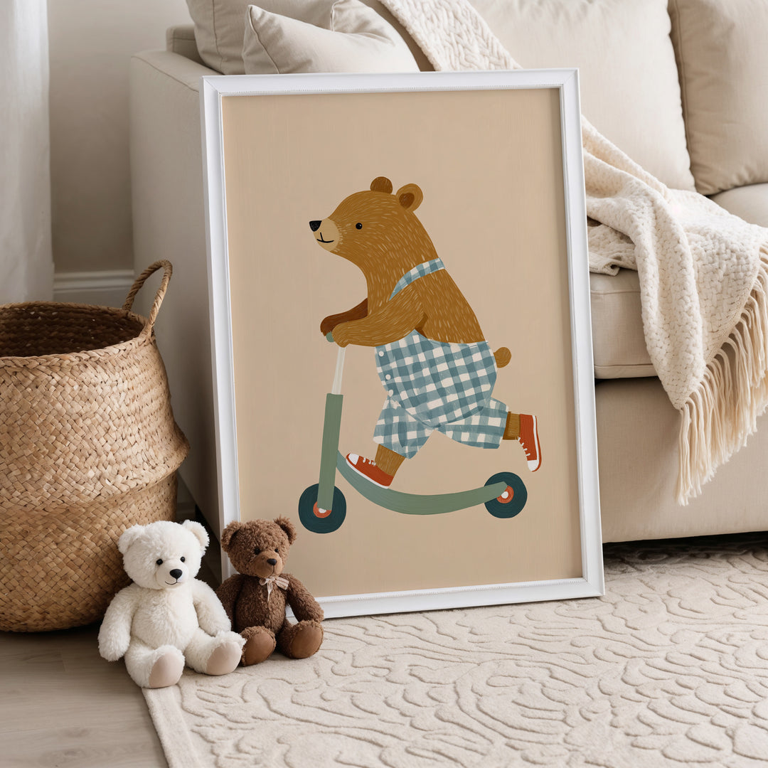 Checkered Adventures Bear Print