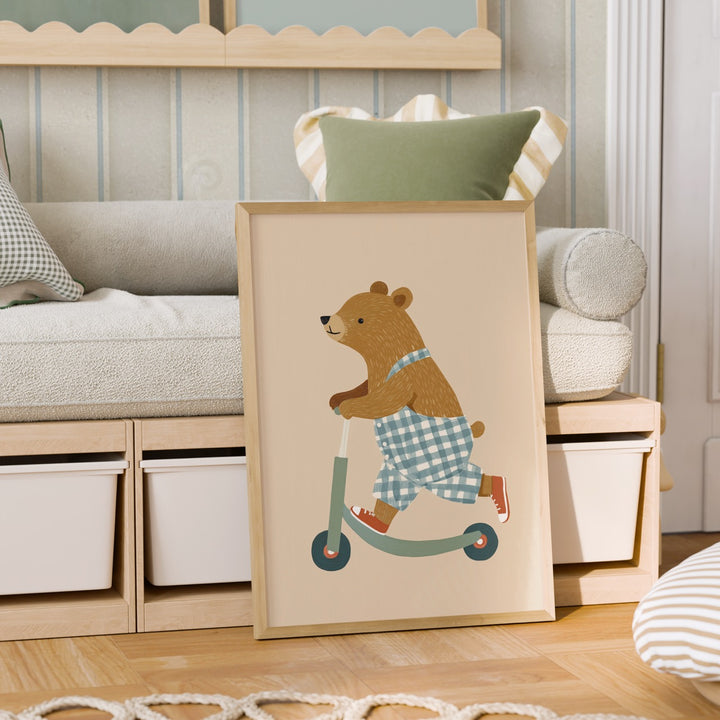 Checkered Adventures Bear Print