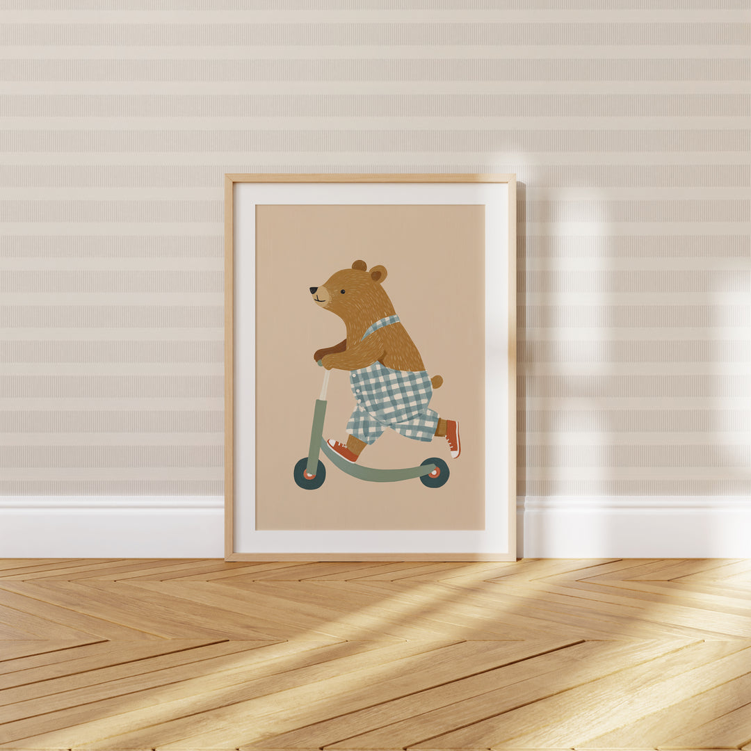Checkered Adventures Bear Print