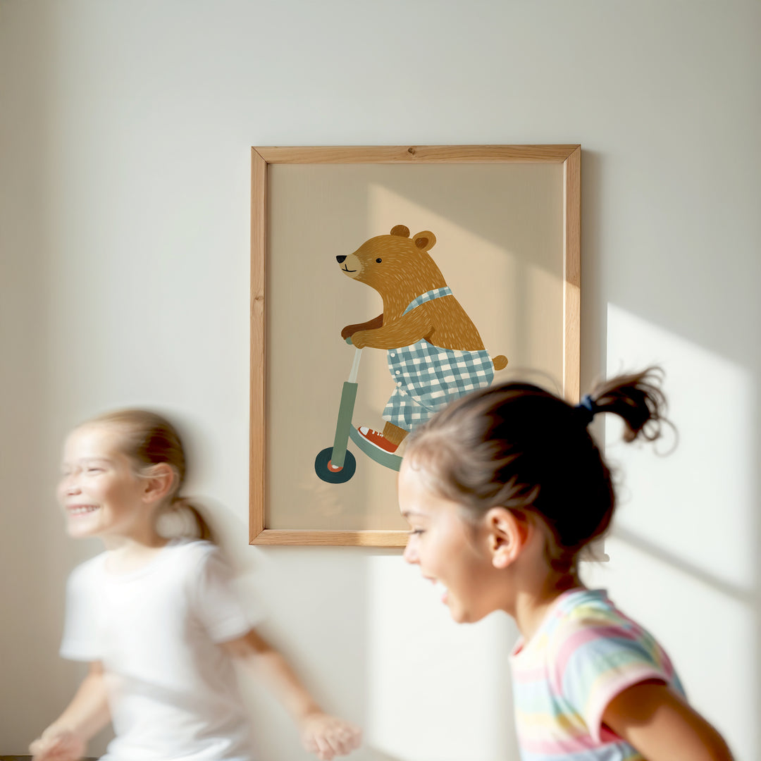 Checkered Adventures Bear Print