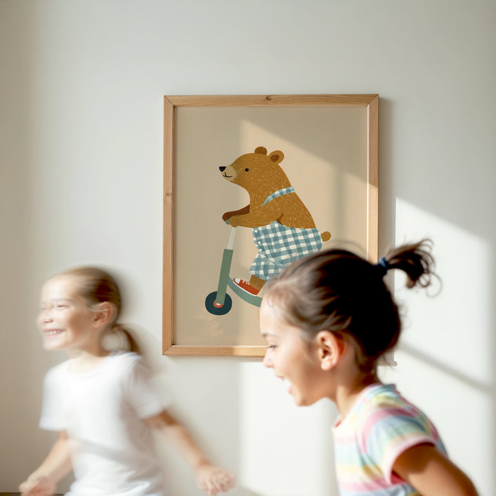 Checkered Adventures Bear Print