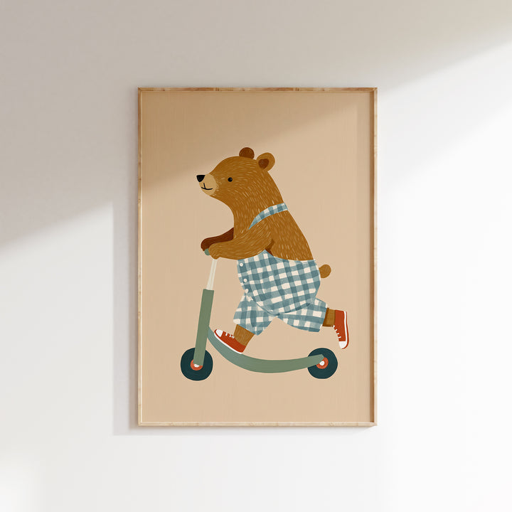 Checkered Adventures Bear Print