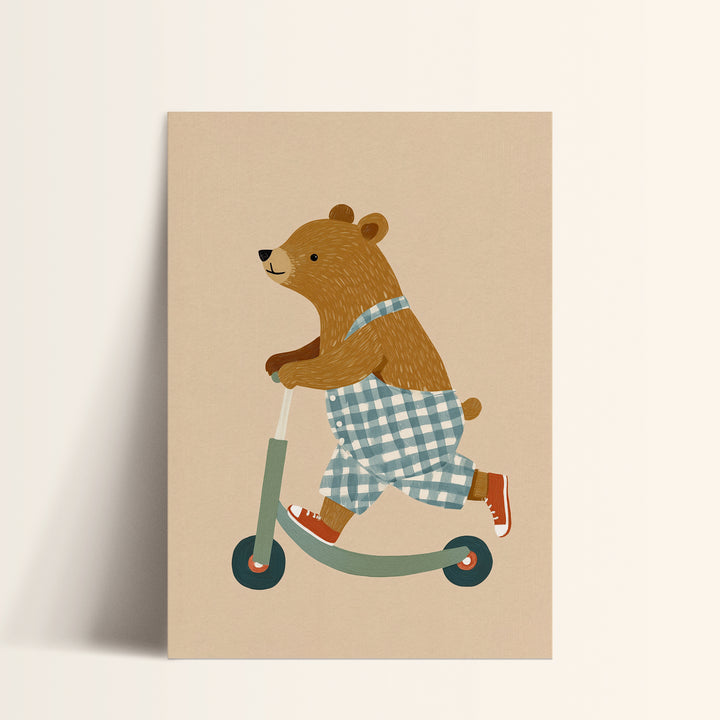 Checkered Adventures Bear Print