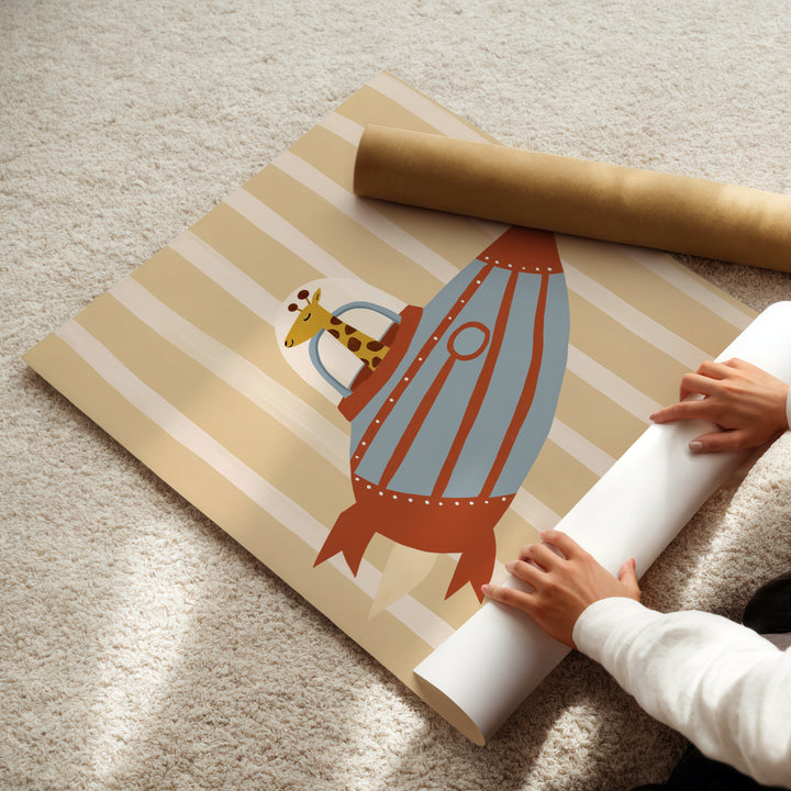 Rocket Giraffe Print