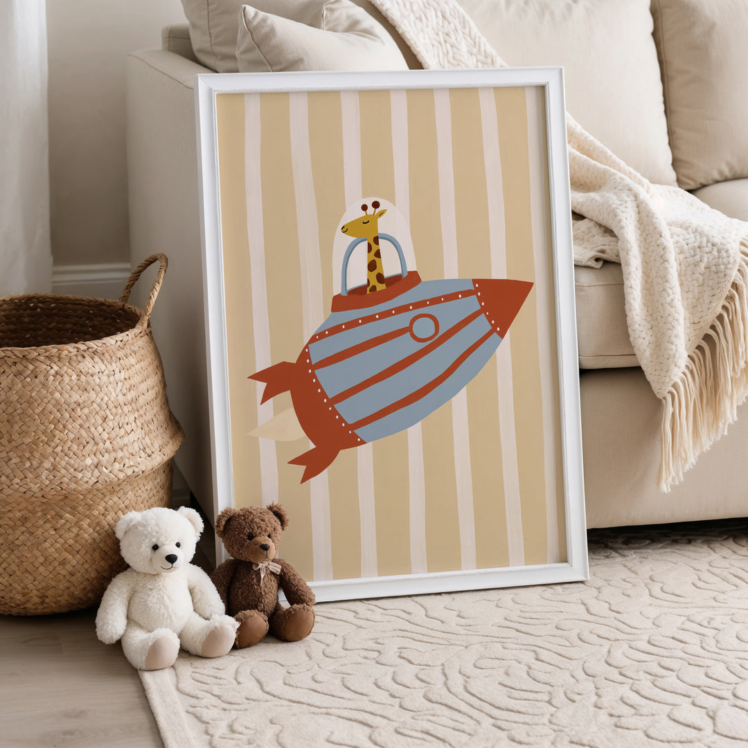 Rocket Giraffe Print