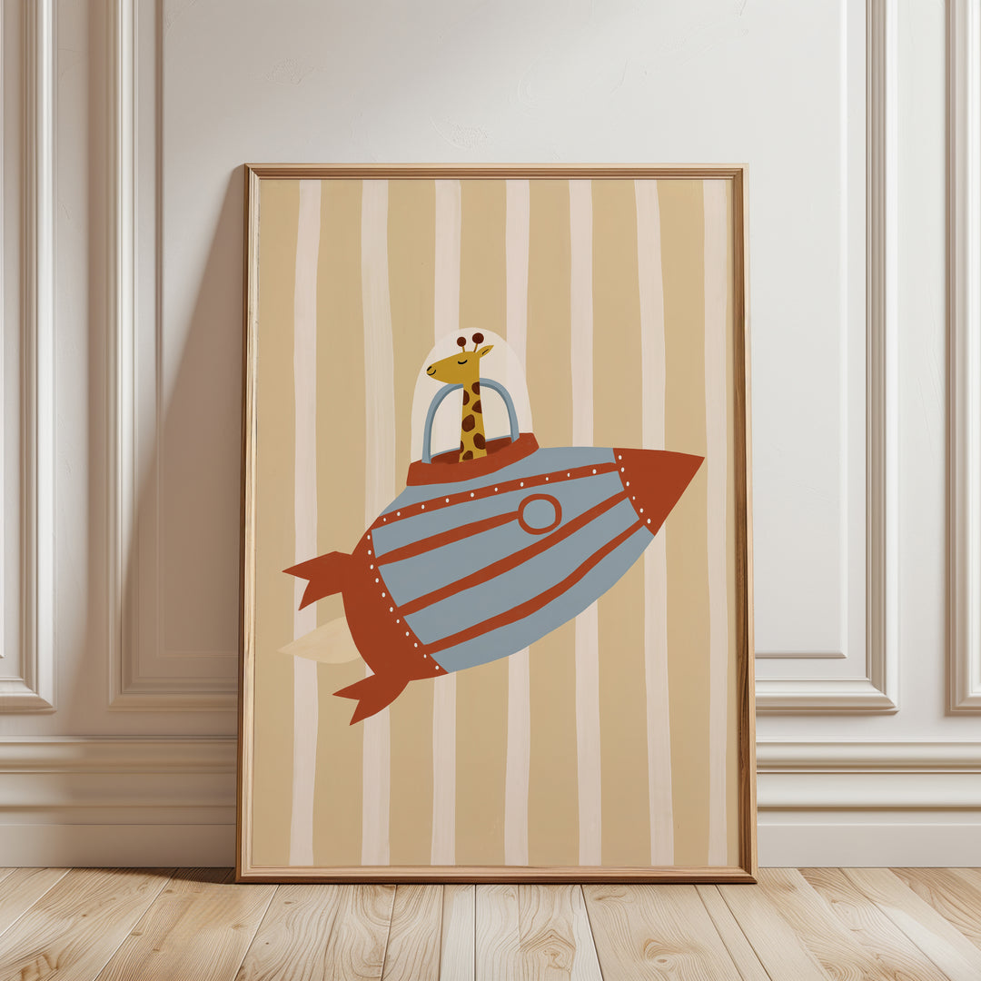 Rocket Giraffe Print
