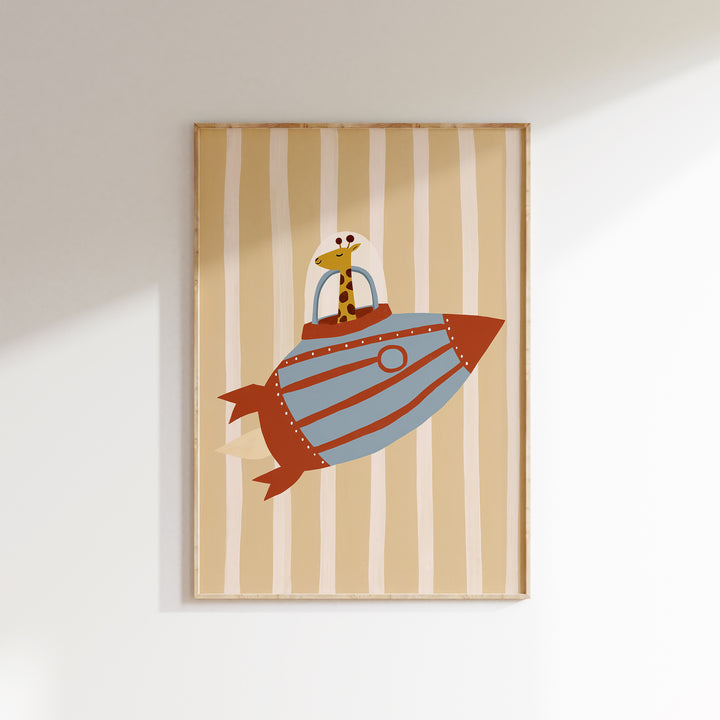 Rocket Giraffe Print