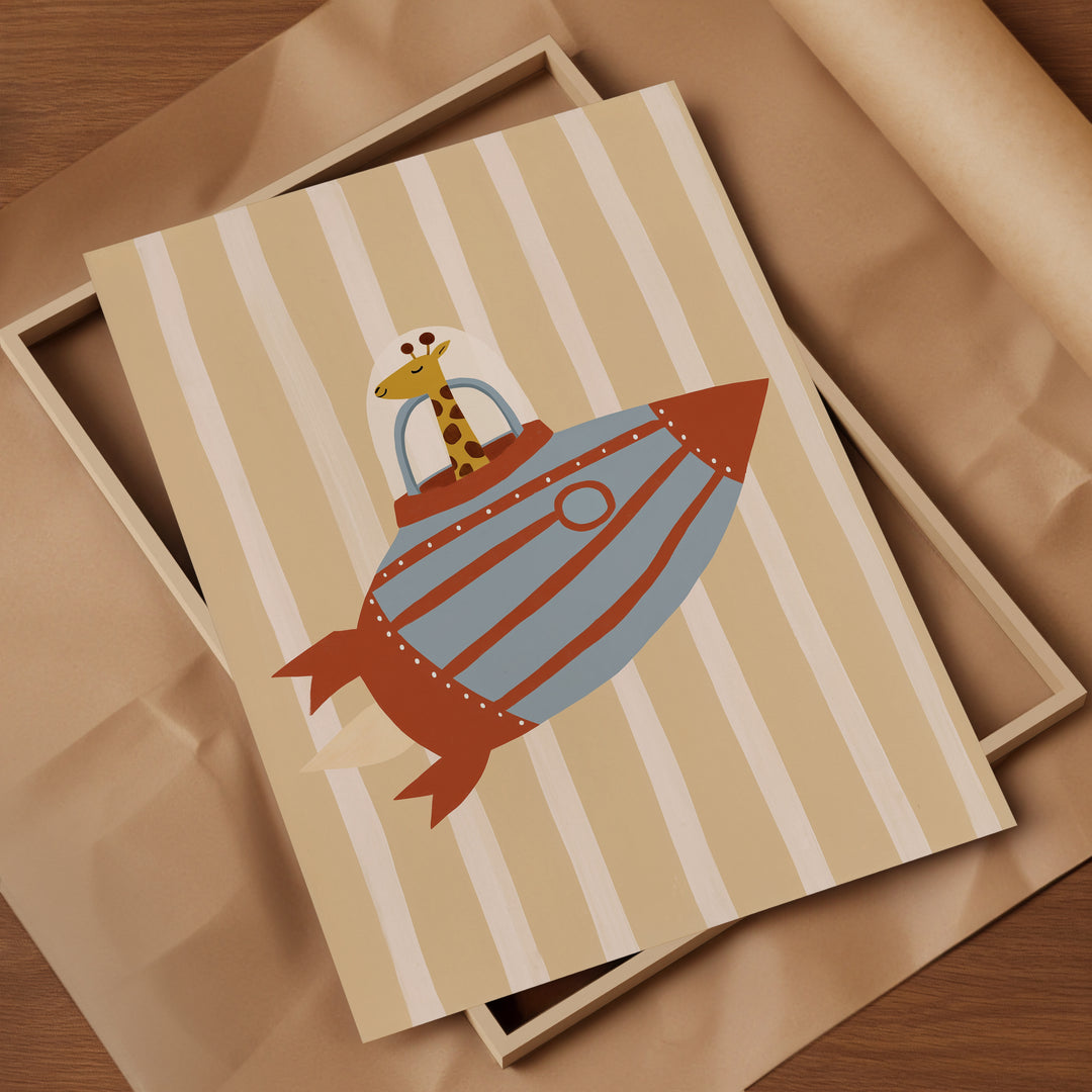 Rocket Giraffe Print