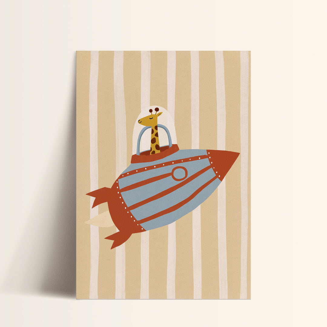 Rocket Giraffe Print