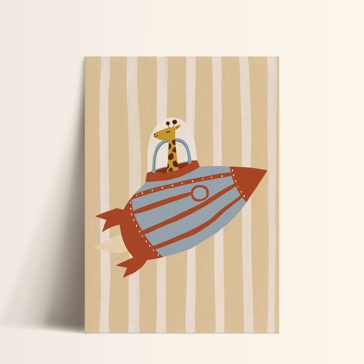 Rocket Giraffe Print