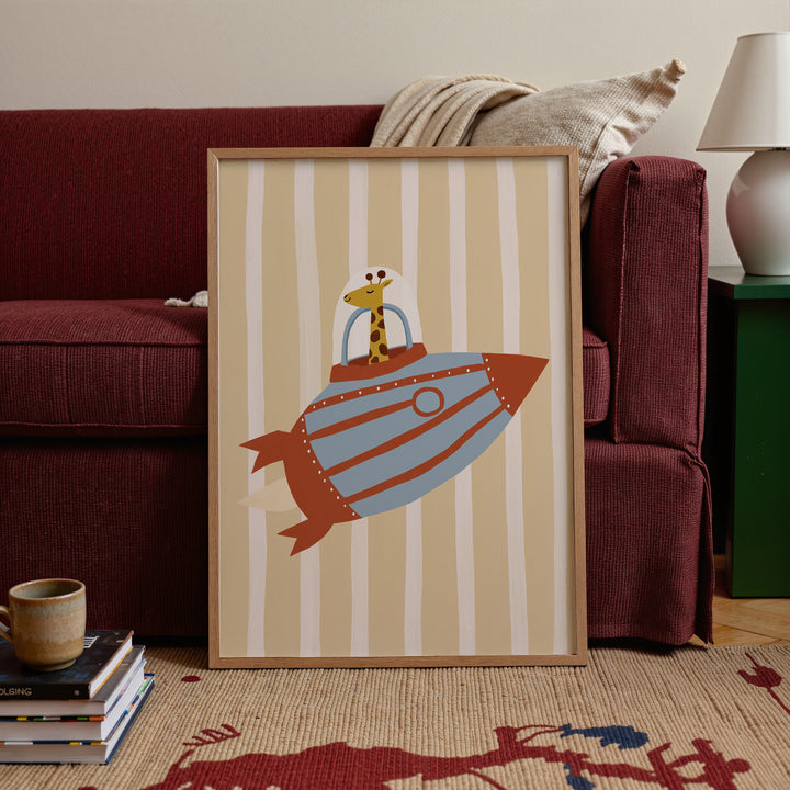 Rocket Giraffe Print