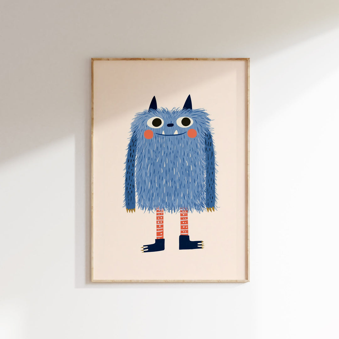 Little Blue Monster Print