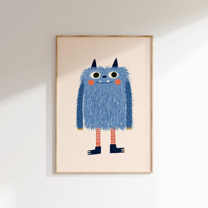Little Blue Monster Print