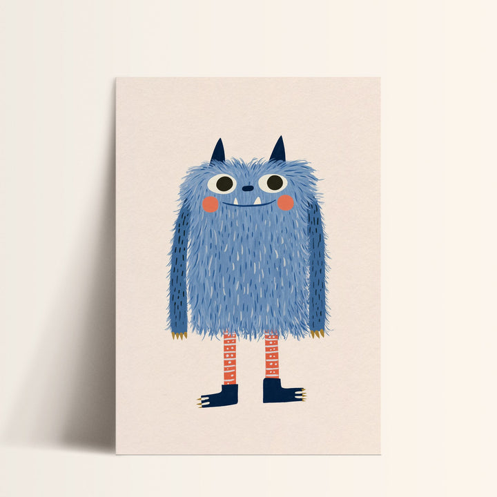 Little Blue Monster Print