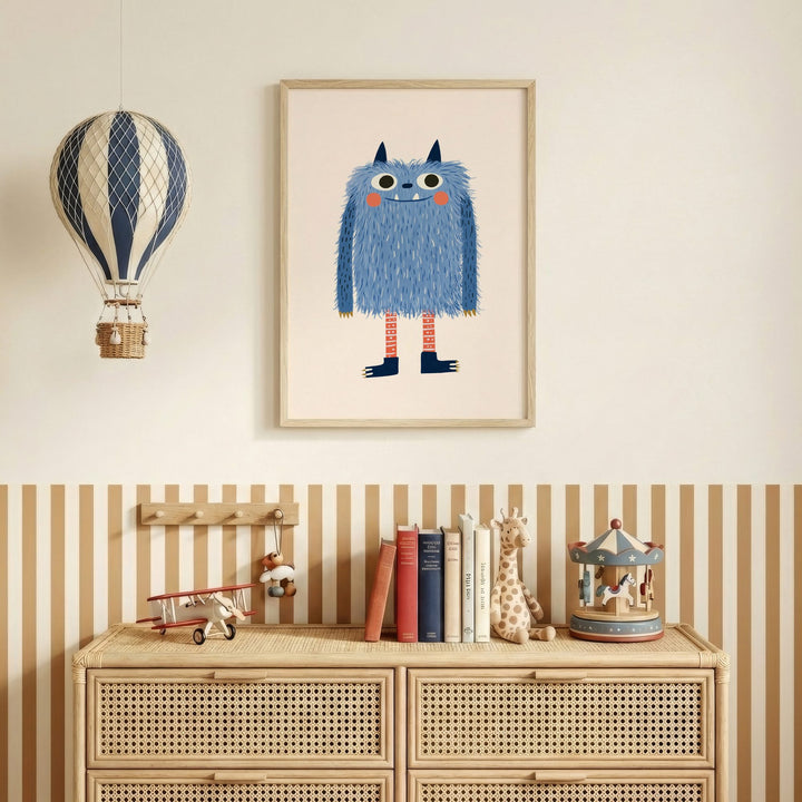 Little Blue Monster Print