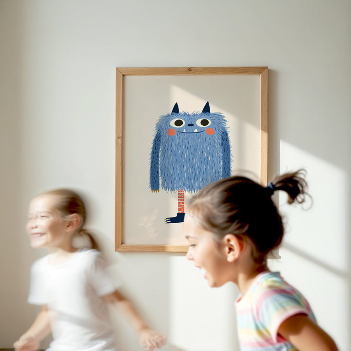 Little Blue Monster Print
