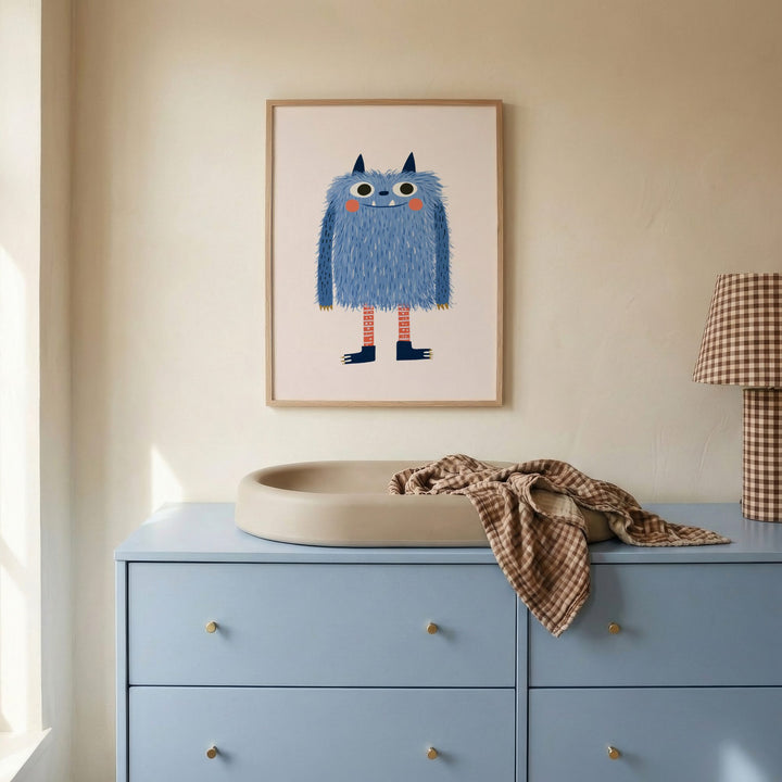 Little Blue Monster Print