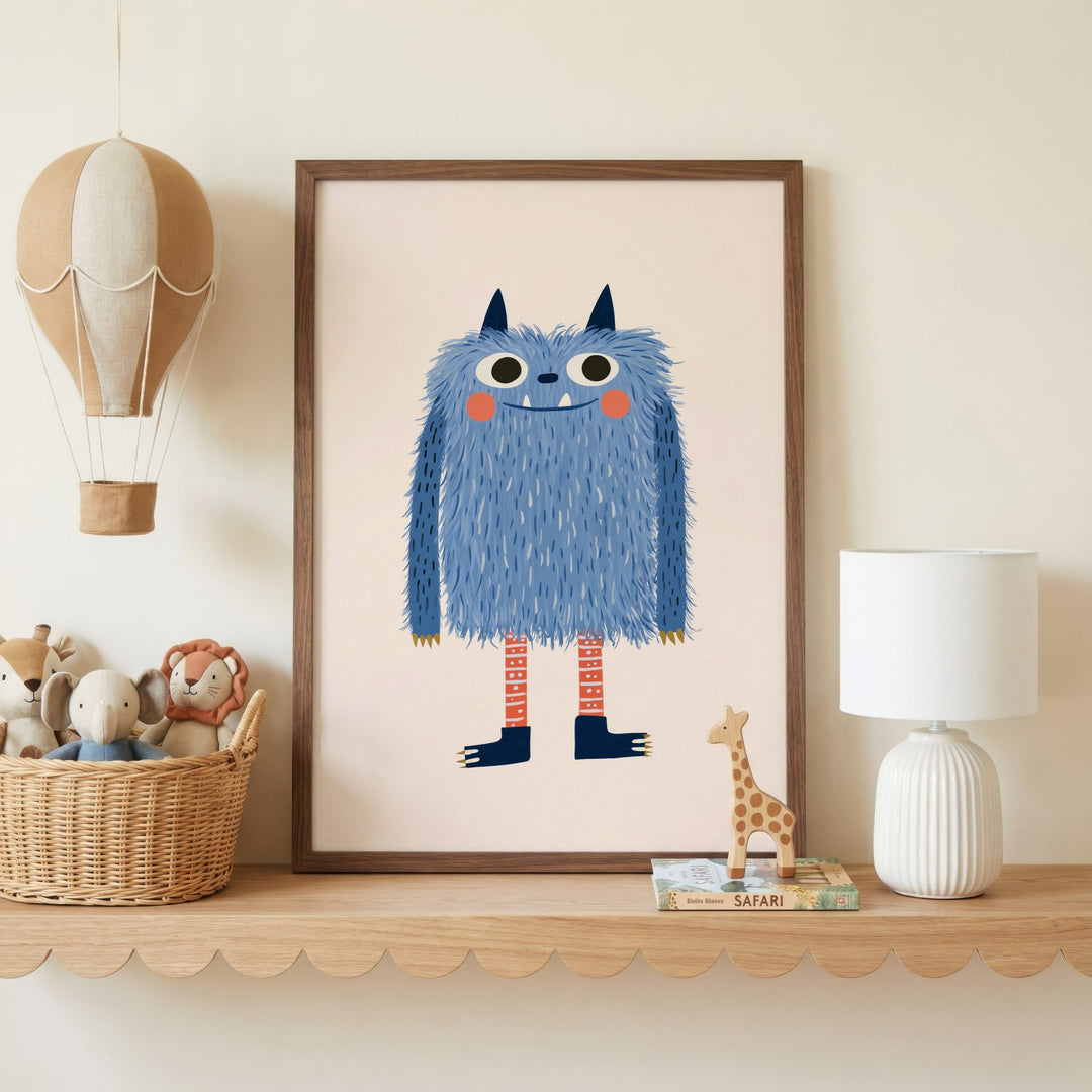 Little Blue Monster Print