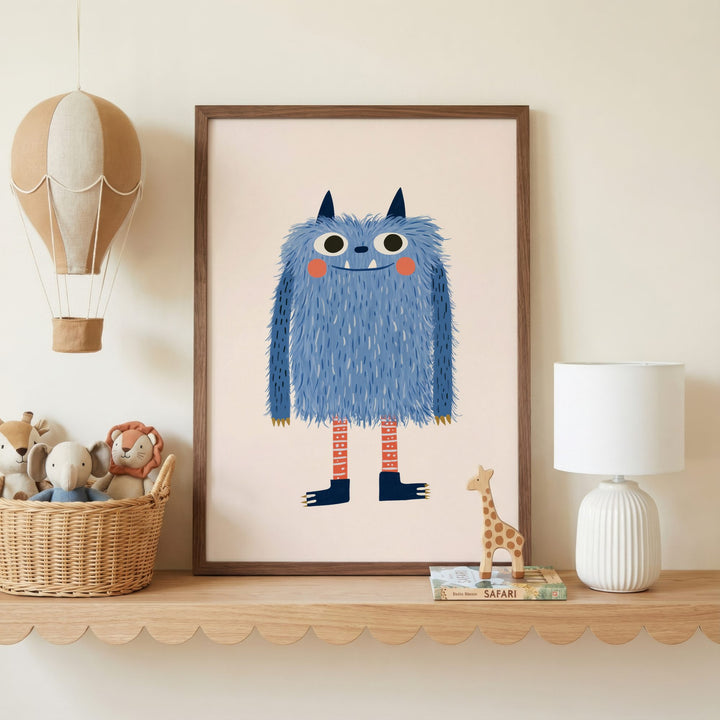 Little Blue Monster Print