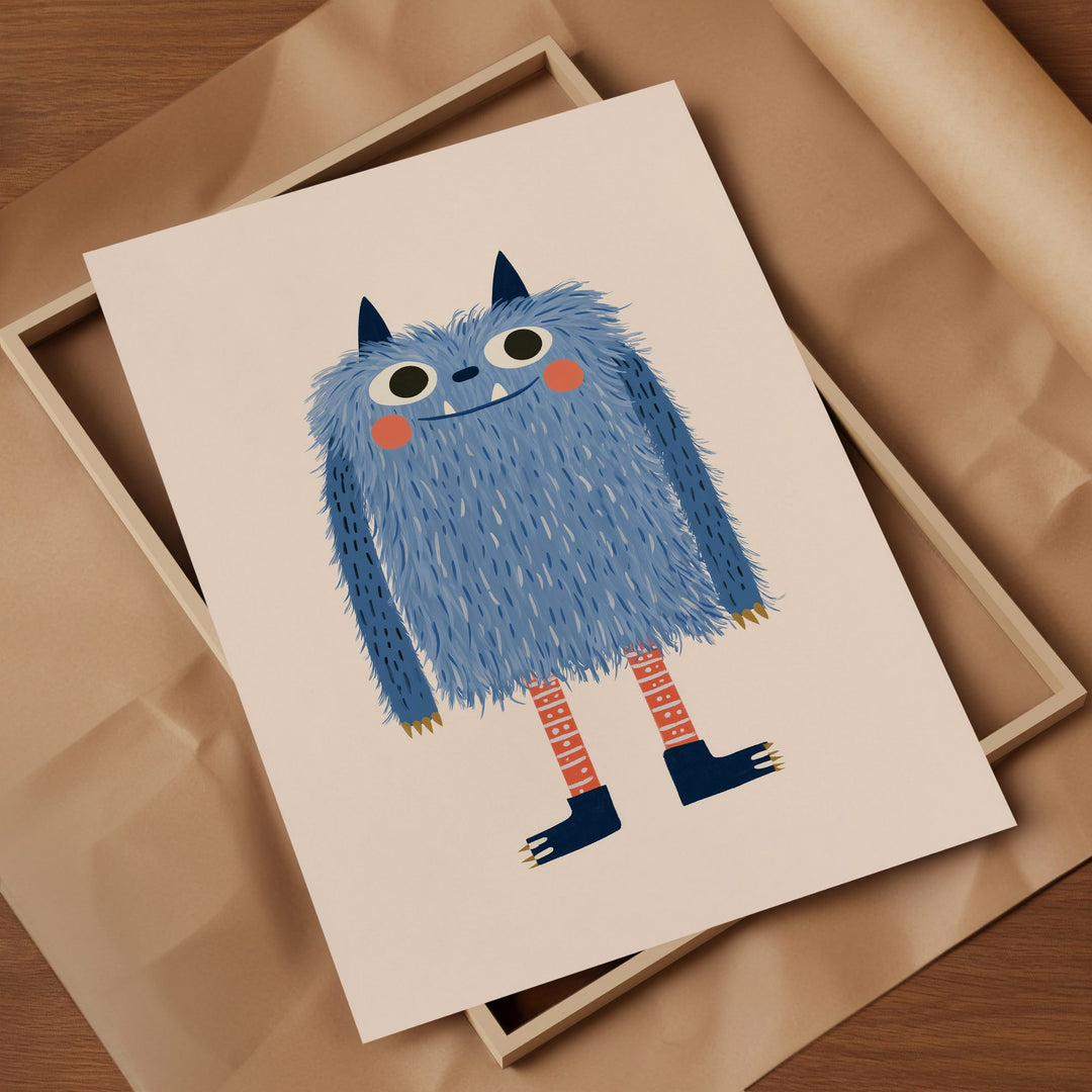 Little Blue Monster Print