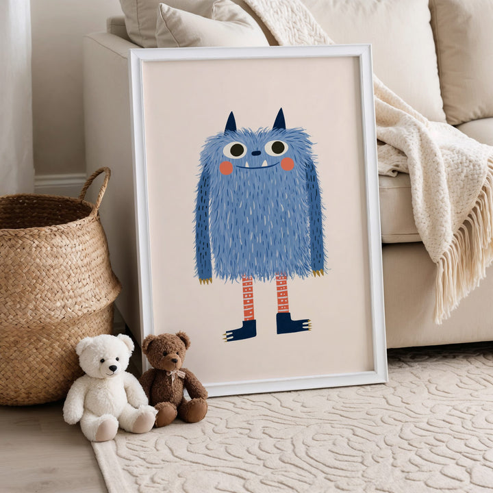 Little Blue Monster Print