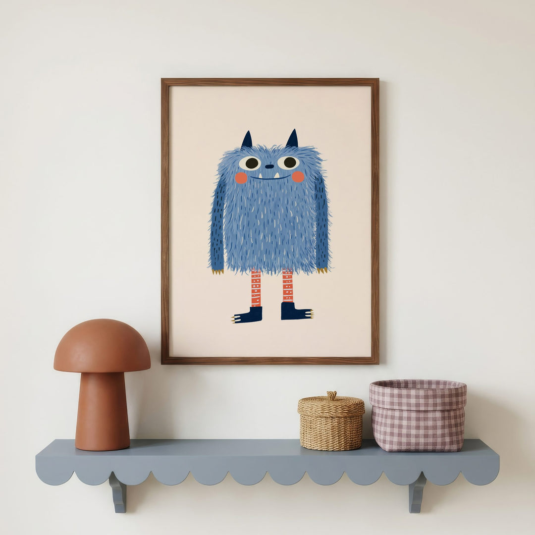 Little Blue Monster Print