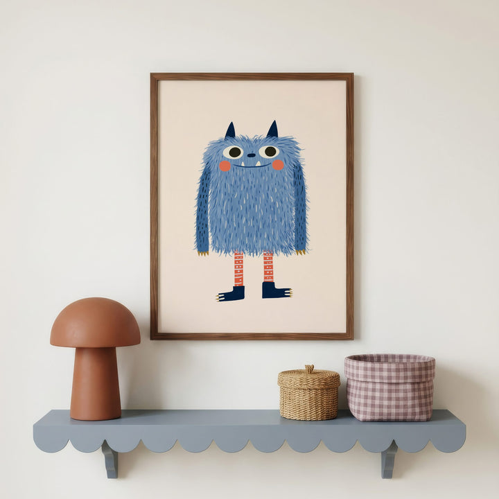 Little Blue Monster Print