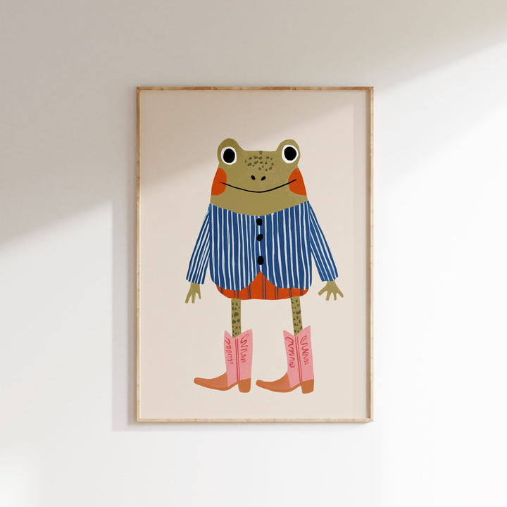 Cowboy Frog Print