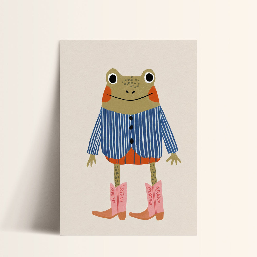 Cowboy Frog Print