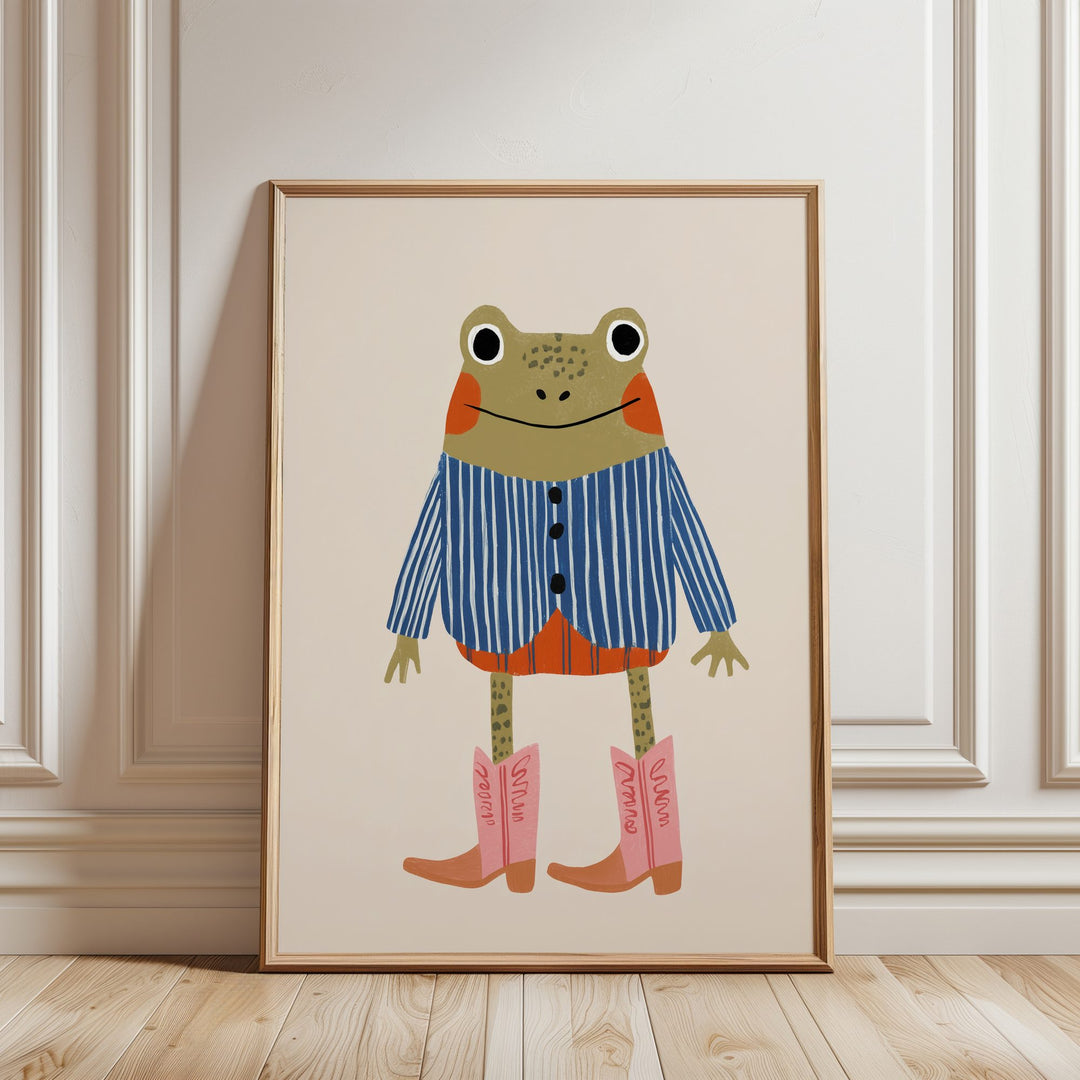 Cowboy Frog Print