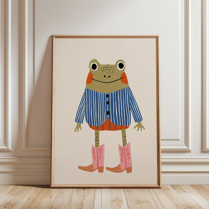 Cowboy Frog Print