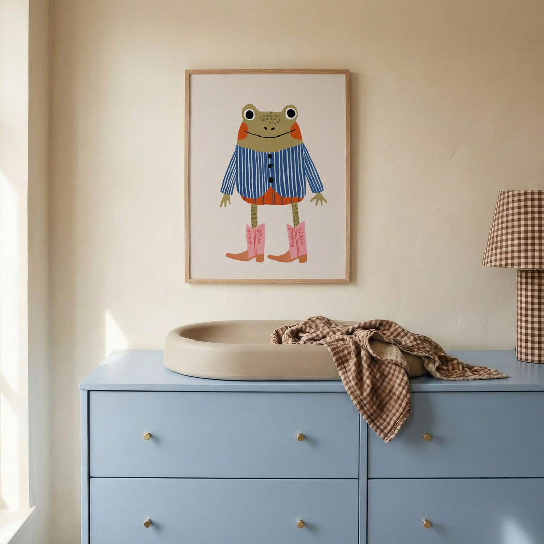 Cowboy Frog Print
