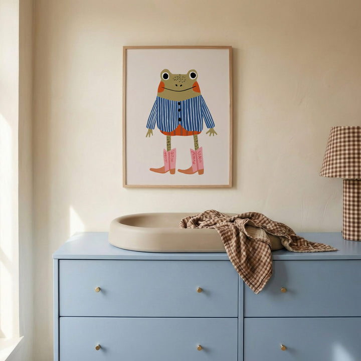 Cowboy Frog Print