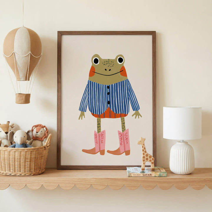 Cowboy Frog Print